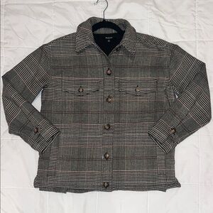 Madewell Men's Plaid Shirt Jacket - Gray and Brown